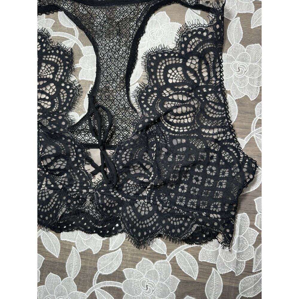 Victoria’s Secret Bralette Dream Angels Pullover Lace Up Bra Small Black - Picture 2 of 5